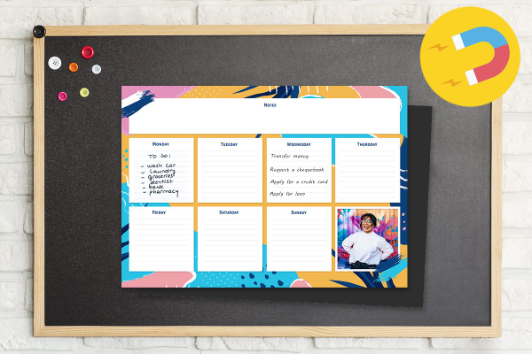 Magnetic weekly planner · 20 × 30 cm