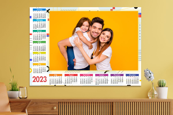 Single-sheet wall calendar
