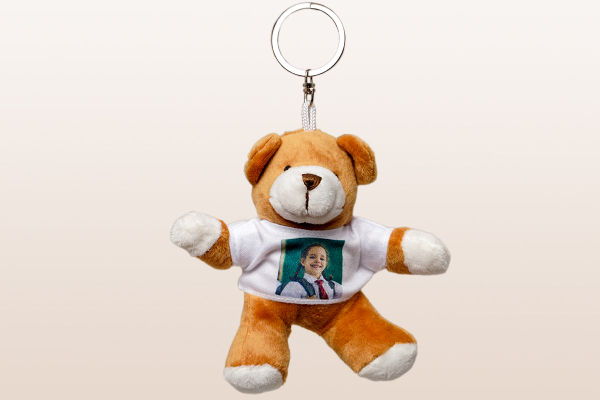 Teddy bear photo keyring