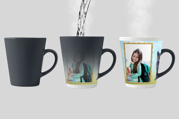 Colour-changing latte mug